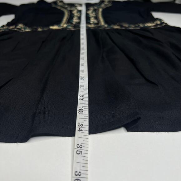World Market NWT Dress Embroidered Dark Romantic Black/Gold Boho Flowy Size S/M - Picture 13 of 16